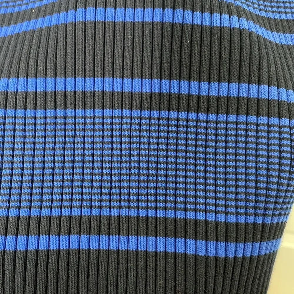 Tory Burch Knit Henley Ribbed Sweater Top Navy Blue - Image 6