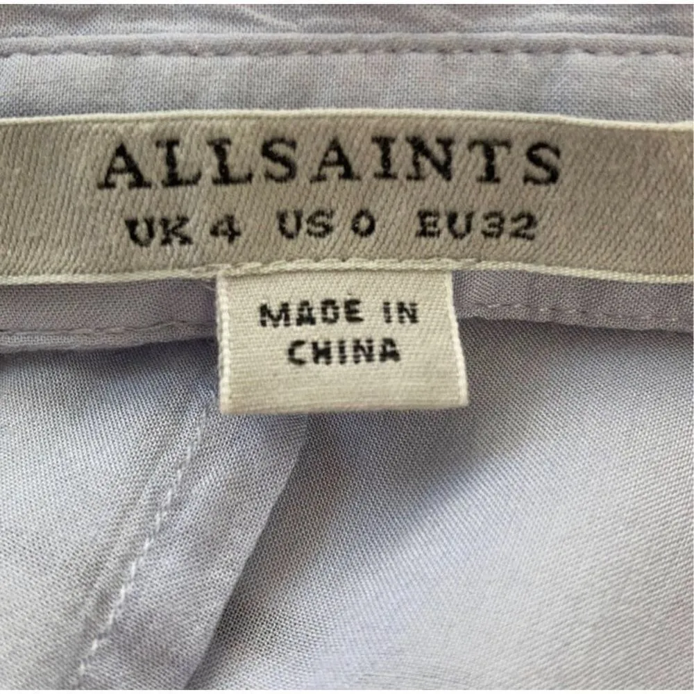 All Saints Cheyne Shirt Cuffed Sleeve Side Slits Blouse Size 0 - Image 5