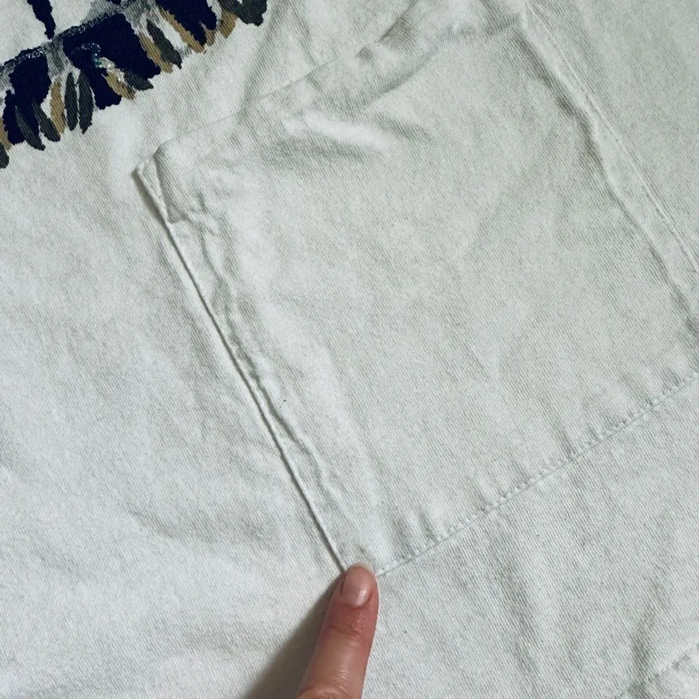 Vintage Ease Sport White Tiger Mom & Baby Artsy Hand Painted Tunic T Shirt Size L - Image 8