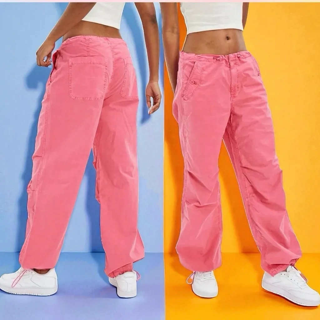 NWT American Eagle, Pink Parachute Pants - Image 2