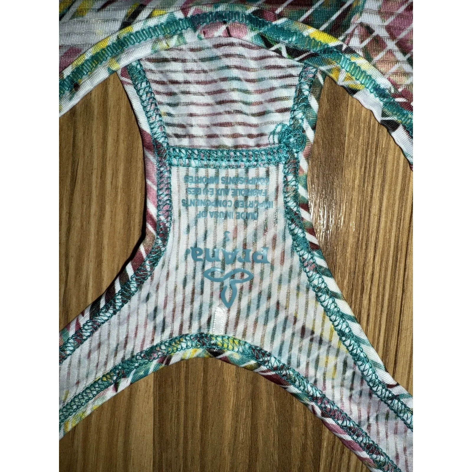 Prana Sleeveless Tank Top Racerback Vented Floral Women's‎ S Pink White - Image 2