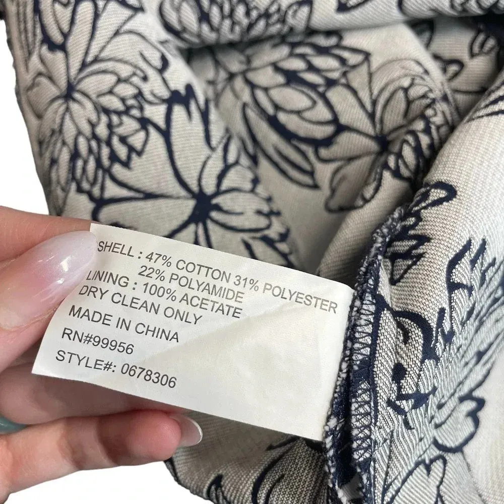 Shoshanna Navy Blue Floral‎ Cut-Out Sleeveless Mini Dress Size 4 - Image 7