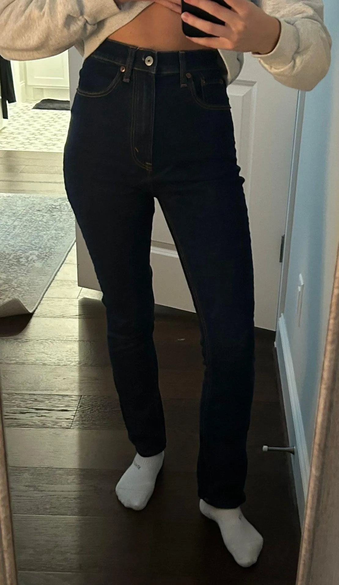 Abercrombie & Fitch Abercrombie Dark Wash Slim Straight Jeans - Image 3