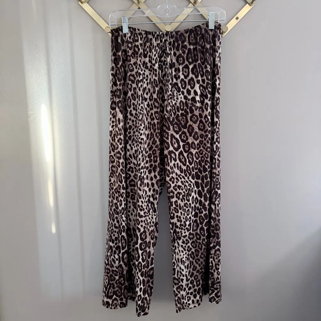 Zara Leopard Print Wide Leg Pants - Image 2