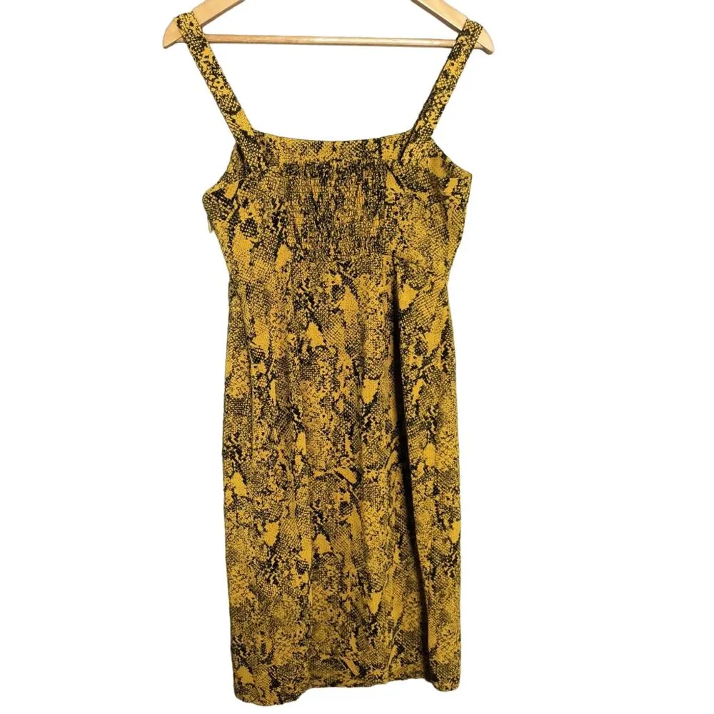 NWT Sanctuary Georgina SNAKESKIN Print Edgy Sexy Dress Medium Dark Yellow Black - Image 2