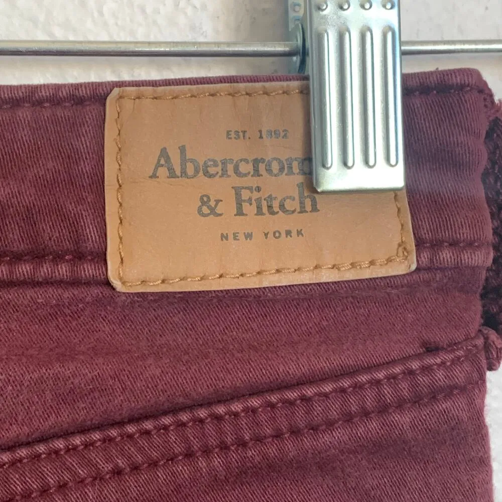 5/$25 Abercrombie & Fitch Skinny Jeans in Maroon - Image 7