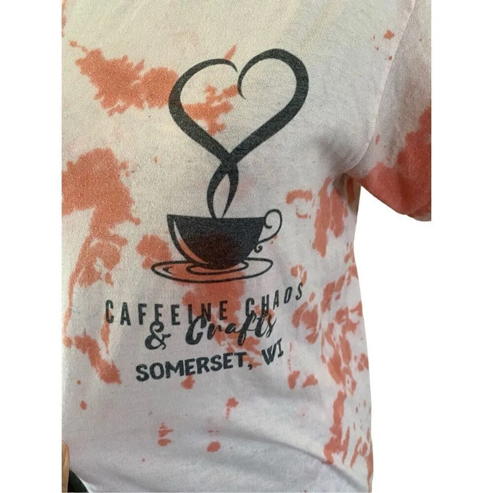 Caffeine Chaos & Crafts Tie Dye T Shirt Somerset Wisconsin WI Midwest Art - Image 5