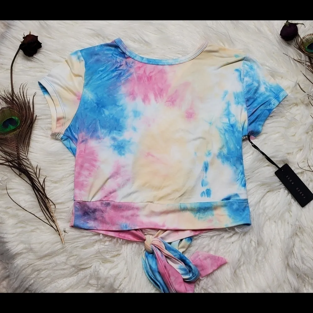 Faded Rose Tie Dye Top Pink Size L - Image 2