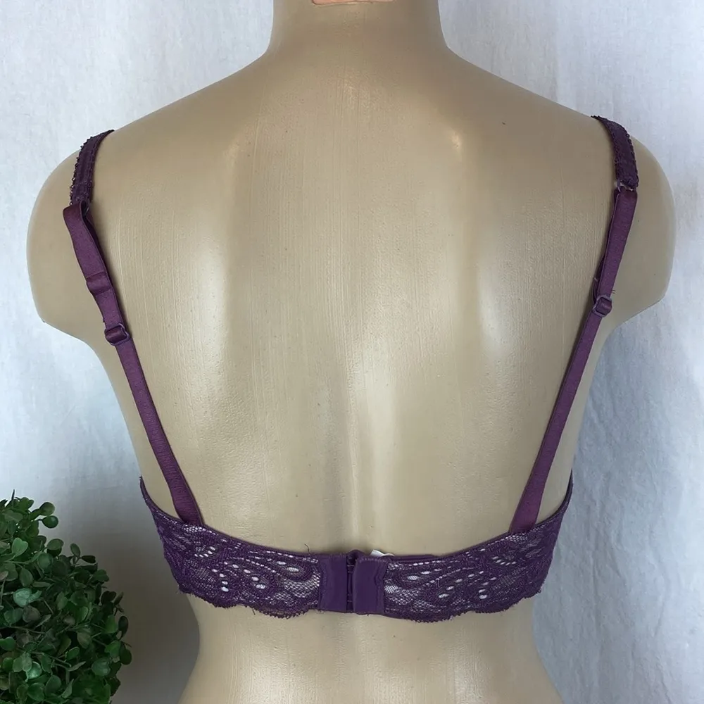 Le Mystere Purple Lace Contour Underwire Bra 32DD Size undefined - Image 3