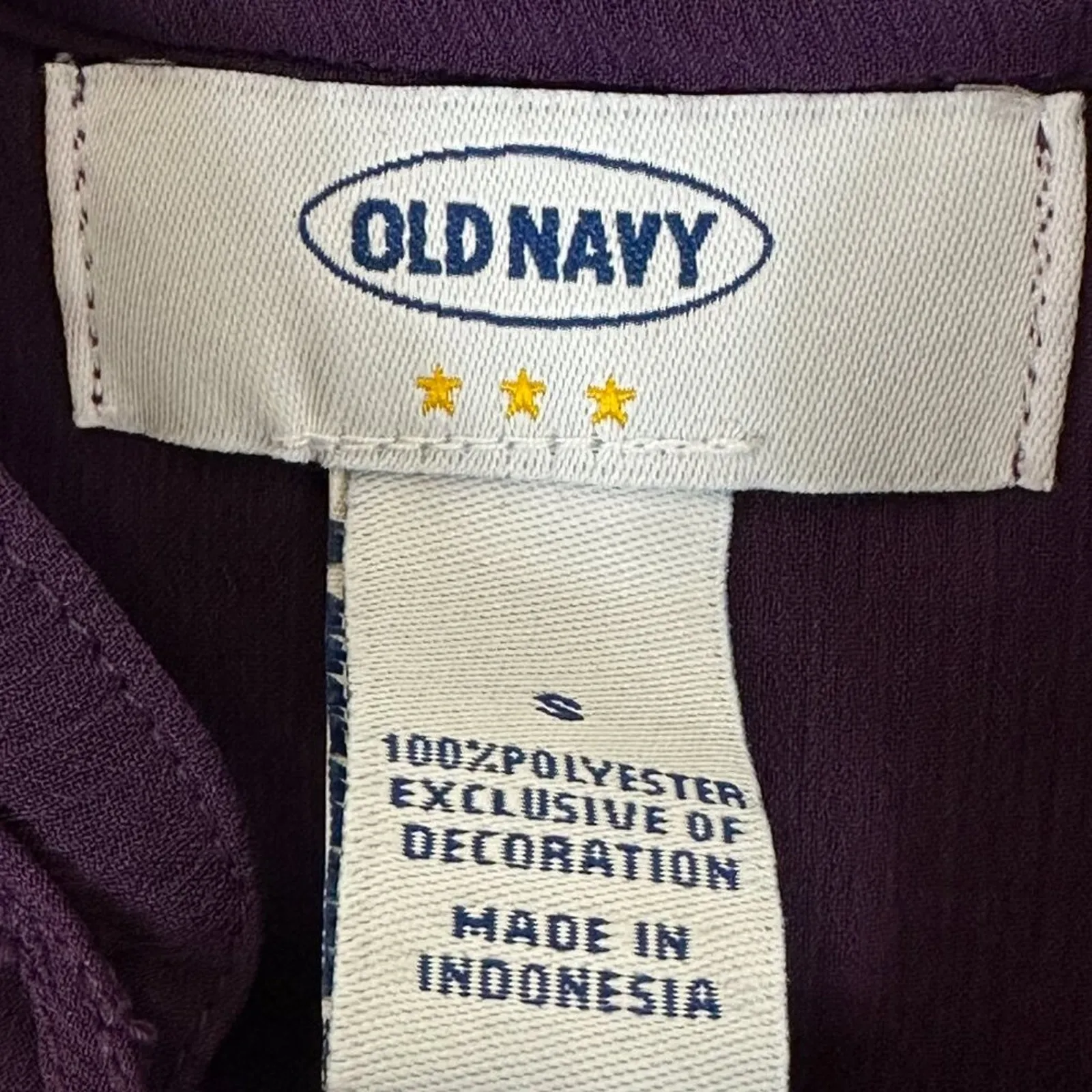 NWT Old Navy Button Down Blouse Womens S Purple Chiffon Ruffle Delicate Modest - Image 4