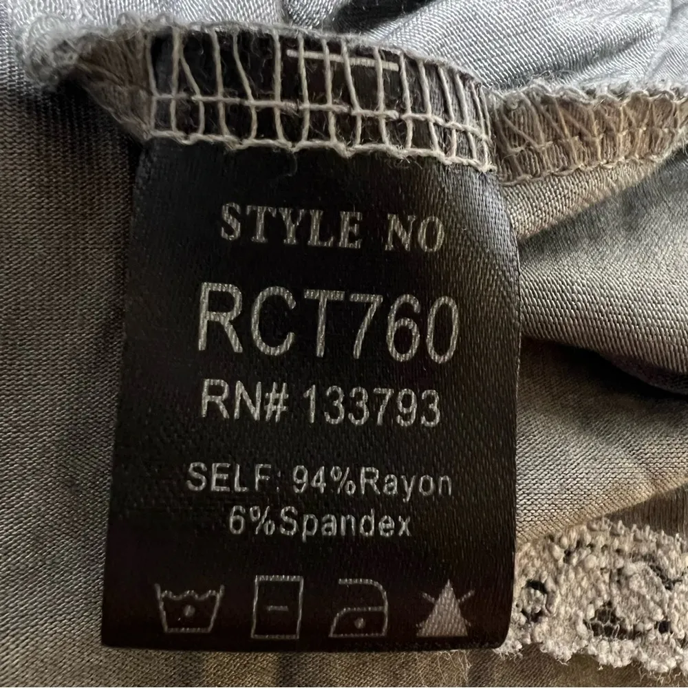 Pol Charcoal Gray Mesh Floral Lace Bell Sleeve Top - Image 9