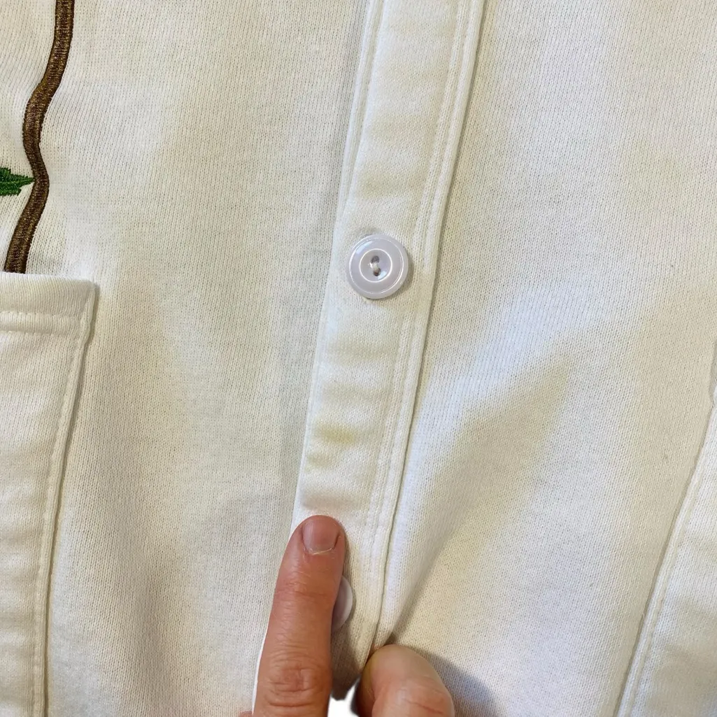 VINTAGE JERZEES Embroidered Birds & Birdhouse Cardigan - Image 3