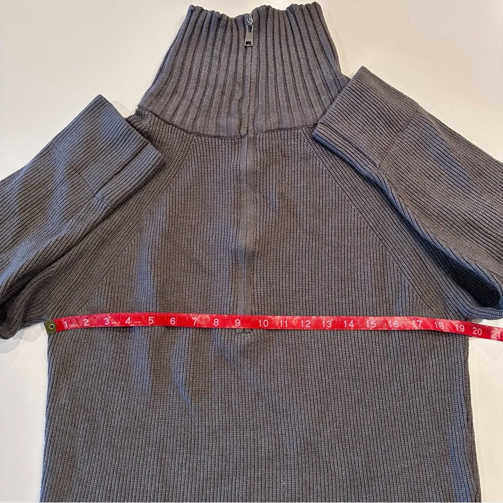 BTFBM Long Sleeve Rib Knit‎ Half Zip Pullover Sweater Size Medium Gray - Image 7