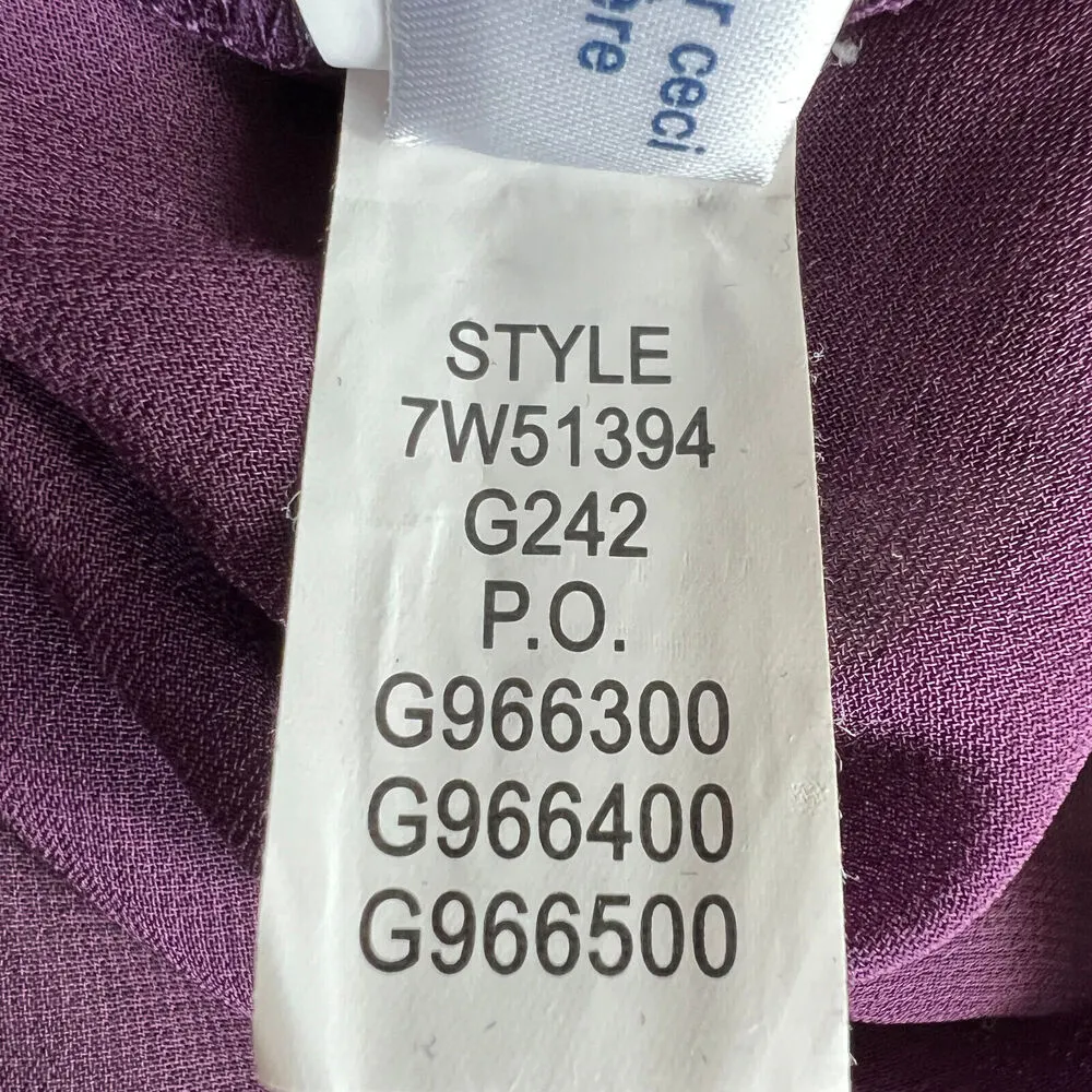 Lucky Brand Lined Sweater Womens Small Purple Metallic Back Slit Open Knit - Image 14