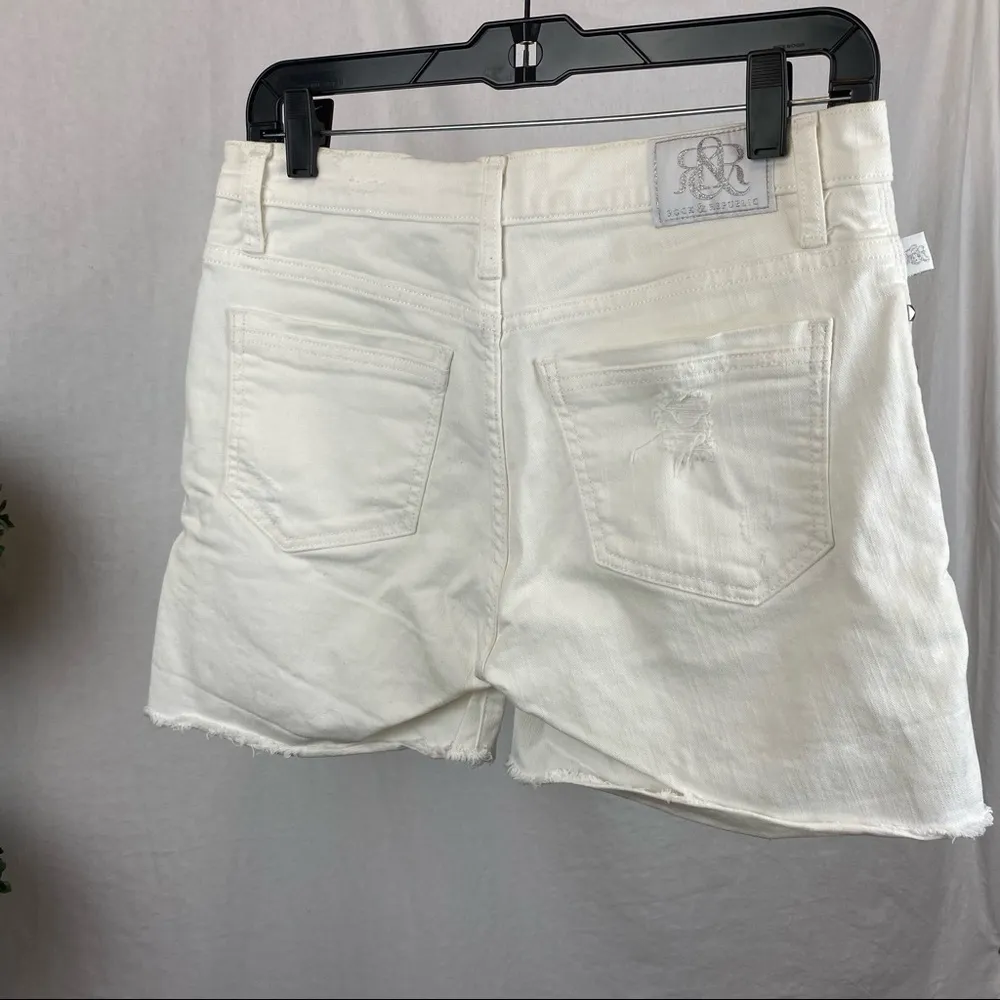 Rock & Republic White Distressed Studded Bermuda Shorts 4 - Image 3
