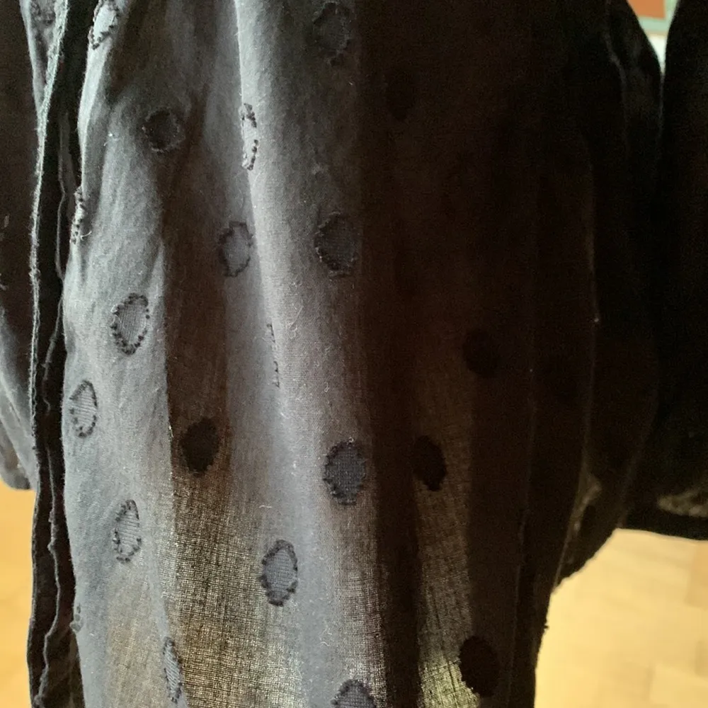 Black Ecote’ Drawstring Long sleeve Black Blouse. Beautiful details - Image 2