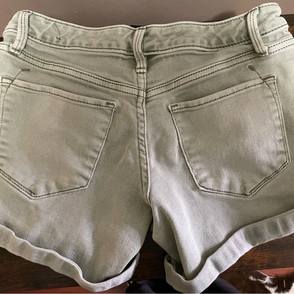 Mossimo Supply Co. Women's Light Green Jean Shorts Size 25 - Image 5