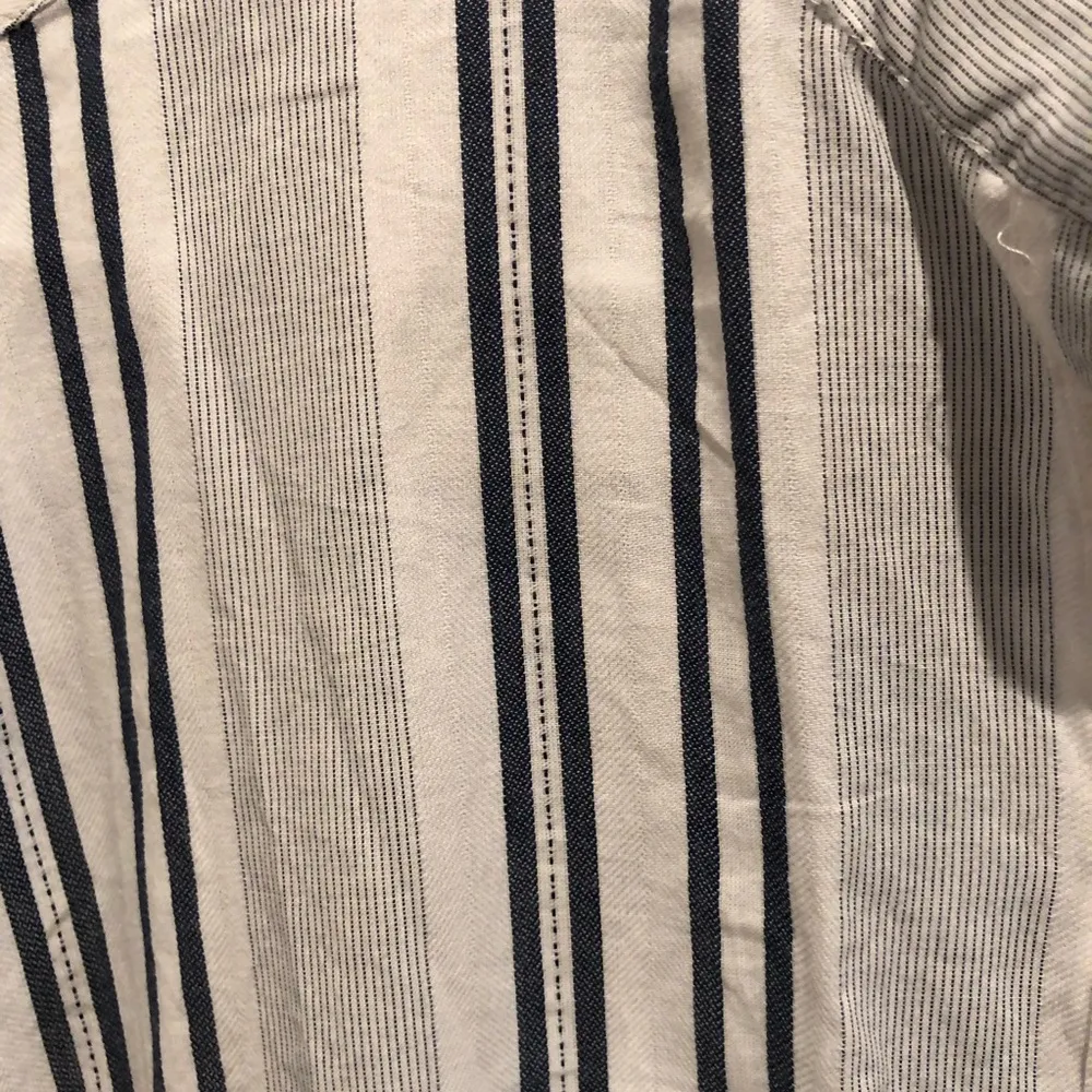 Japna Dress Womens Button Up Stripe Stretch Tie Waist Pockets Blue White -Medium - Image 3