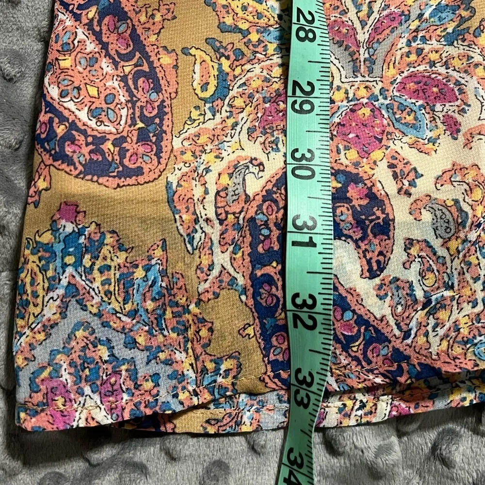 UMGEE small womens paisley boho lined shift dress elastic 3/4 sleeve bow front - Image 5