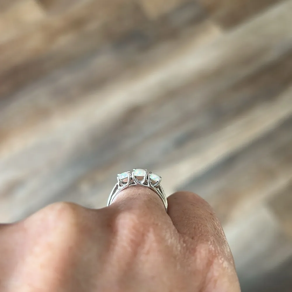 NWOT opal ring Silver Size 6 - Image 4