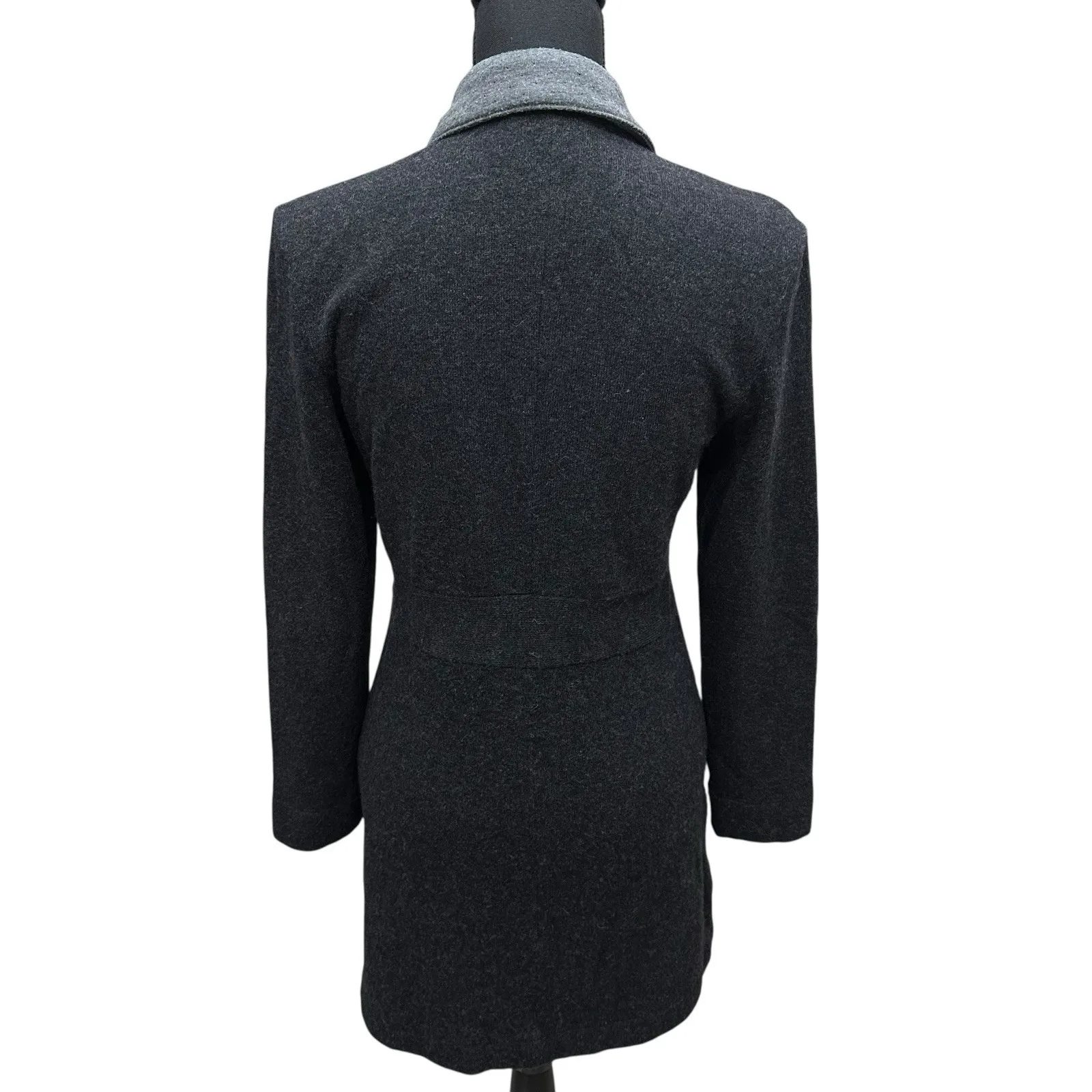 Horny Toad  Monterosa Car Coat Wool Blend Size Small Charcoal Grey Pockets - Image 6