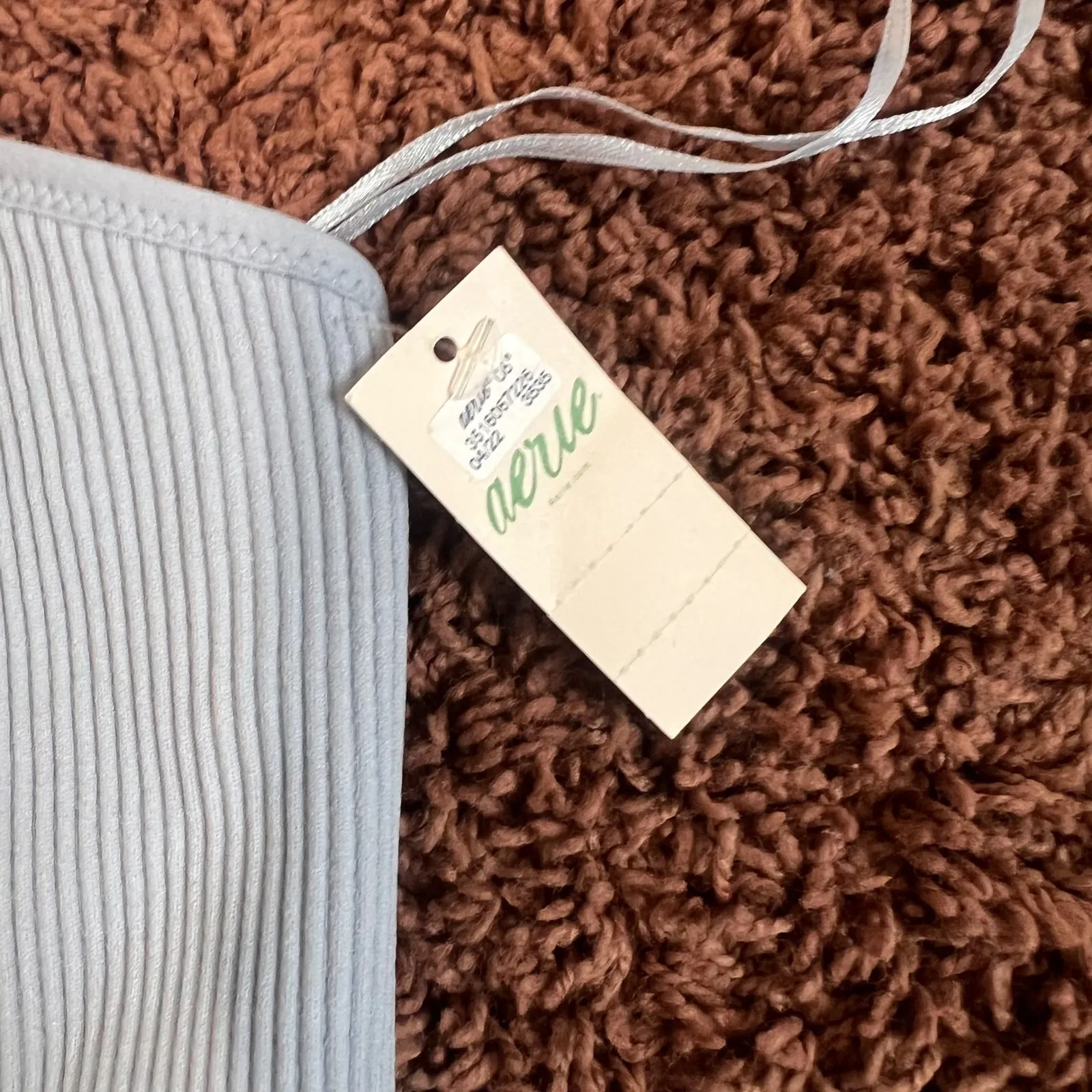 Aerie One Shoulder Ribbed Tank‎ Top Sleeveless Crop Top Casual Blue Medium NWT - Image 3