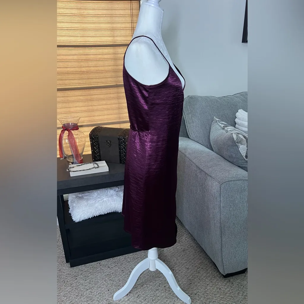 Leith Women’s Asymmetrical Slip Dress Spaghetti Strap Size Small - Image 4