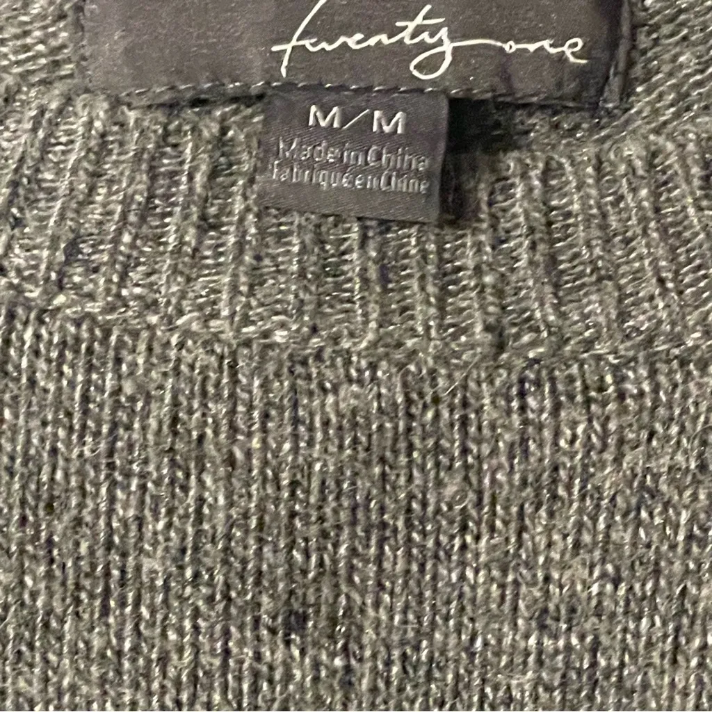 Twenty one  H&M Gray Sweater with Red Cherry Design M - Image 5