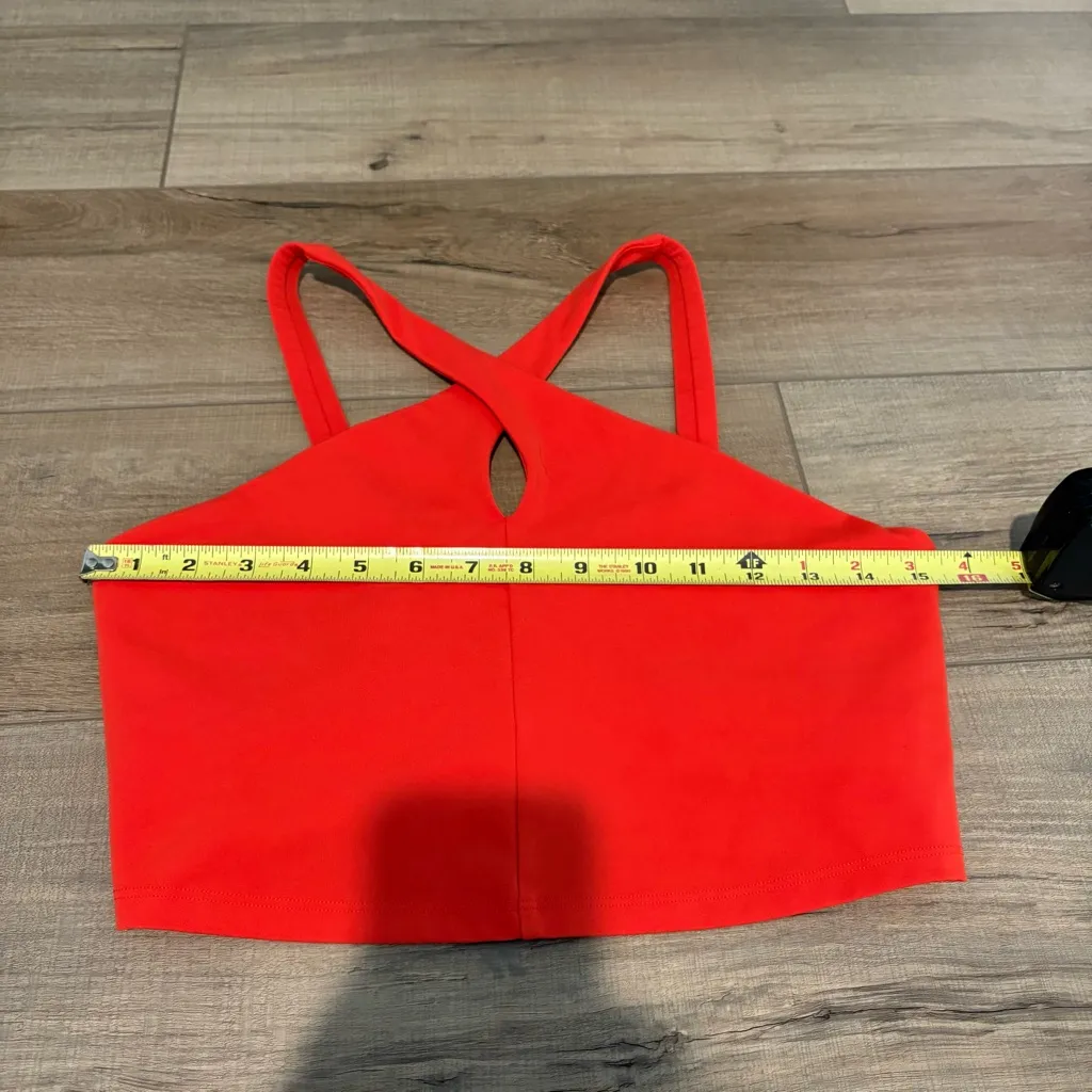 SPIRITUAL GANGSTER Jules Cross-Neck Cropped Tank Top tigerlily red orange medium - Image 7