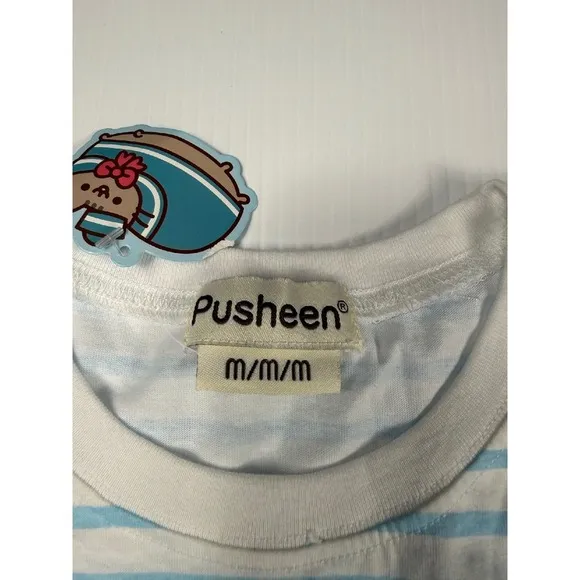 Pusheen Striped Long Sleeve Tee Shirt Sailor Cat Graphic Top‎ M/M - Image 4
