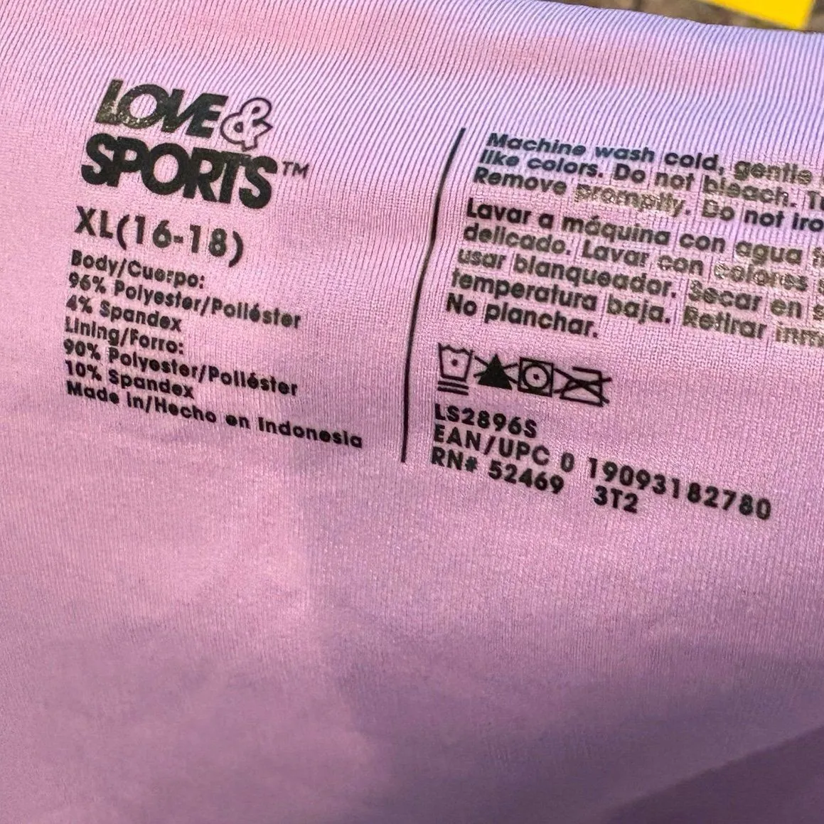 Love & Sports Textured‎ Lavender Two Piece Swimsuit (Top is XXL, Bottom XL) - Image 6