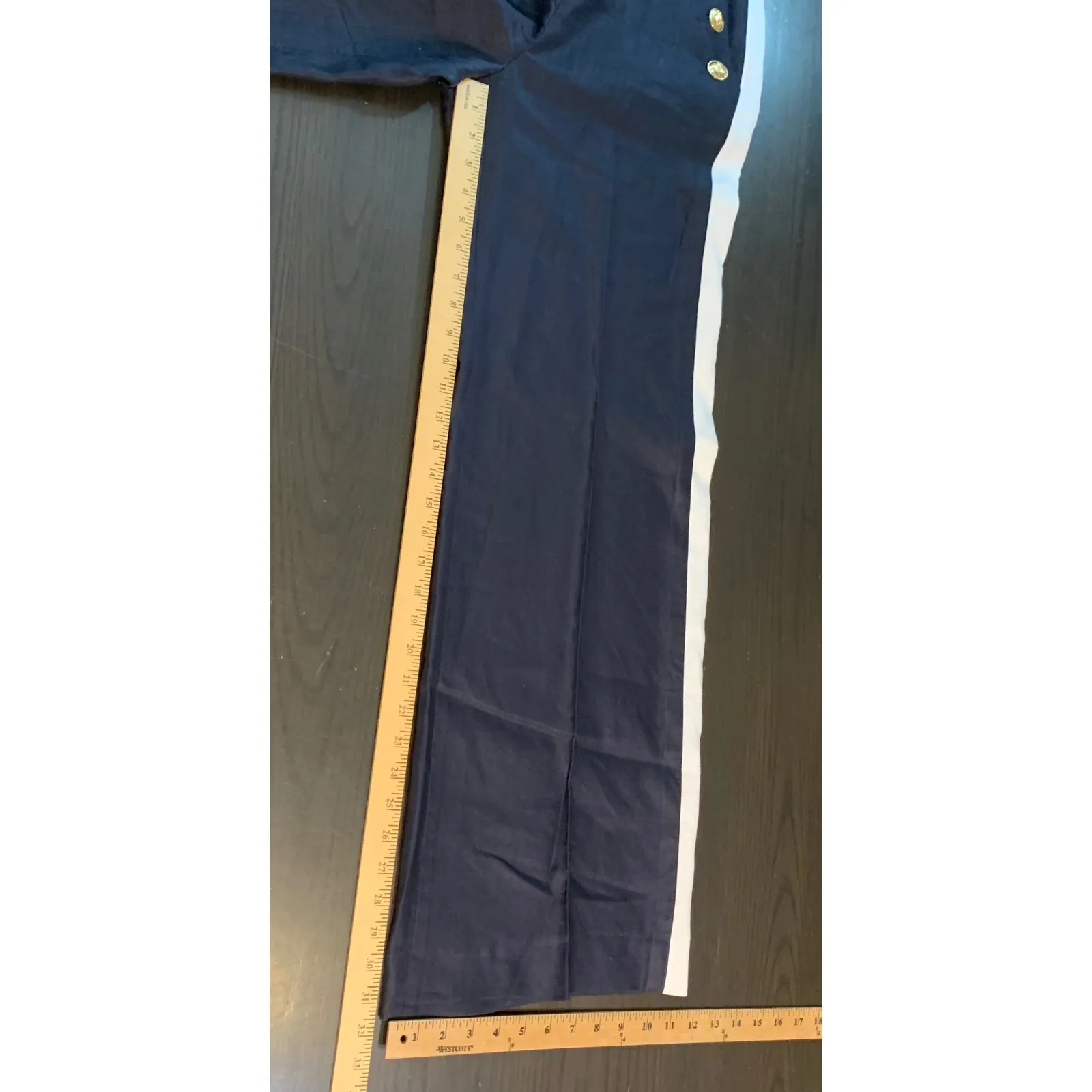 Carlisle Collection Navy Sailor Nautical Anchor Buttons Wide Leg Pants Womens 8 Blue - Image 10