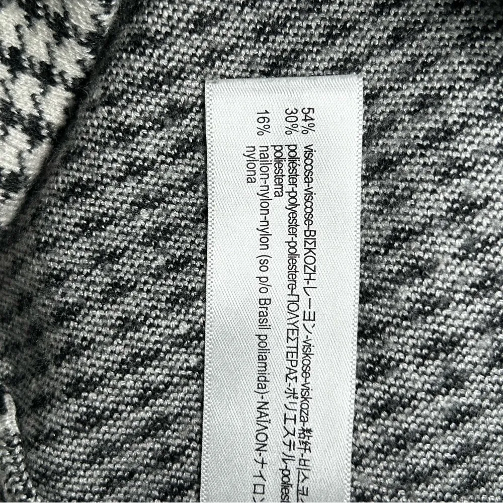 Zara black & white houndstooth knit wide leg cropped pants women’s size large - Image 10