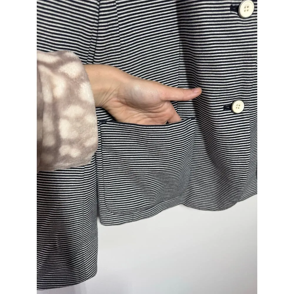 GAP The Academy Blazer Women Size 12 Navy White Stripe Nautical Academia Career - Image 4