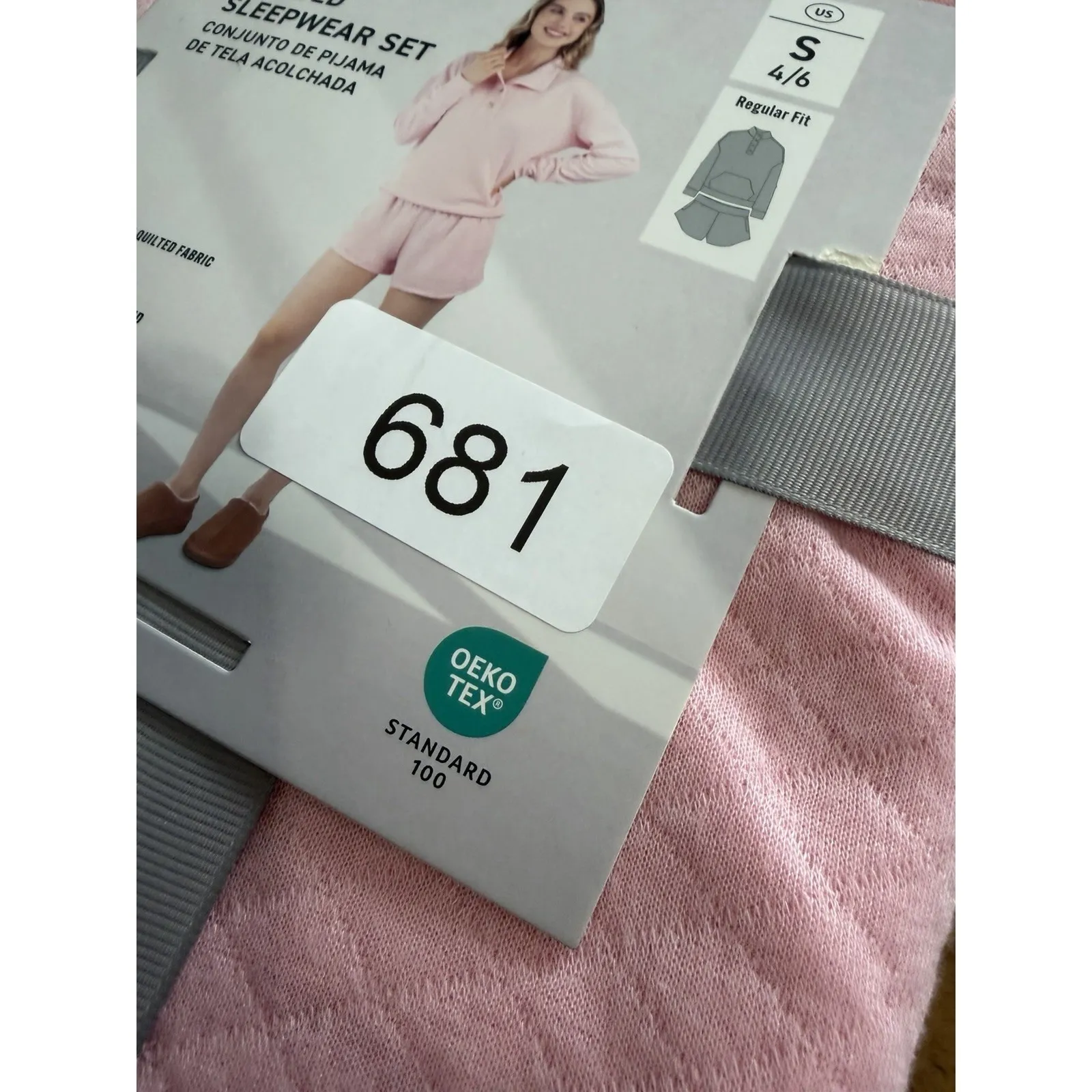 Aldi Serra Ladies 2 Piece Quilted Sleepwear Set Pink Size Small 4-6 NEW - Image 4