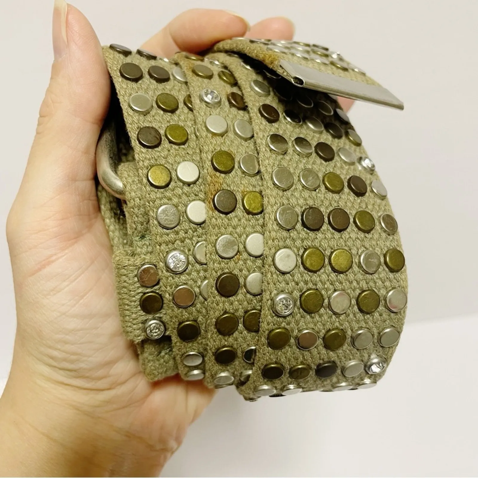 Beveled Green Woven Belt - Image 4