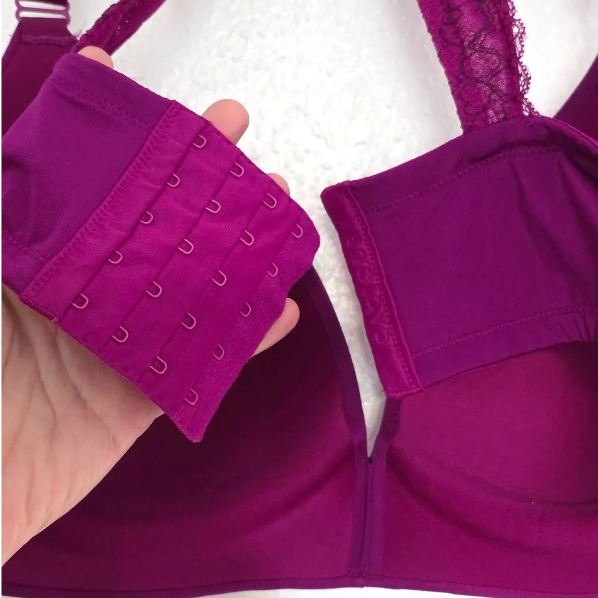 Cacique Lane Bryant Simply Wire Free Plunge Bra Magenta Size 40DD - Image 11