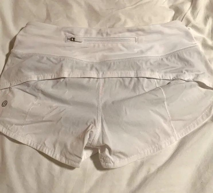 Lululemon White Lulu Speed Up Shorts - Image 5