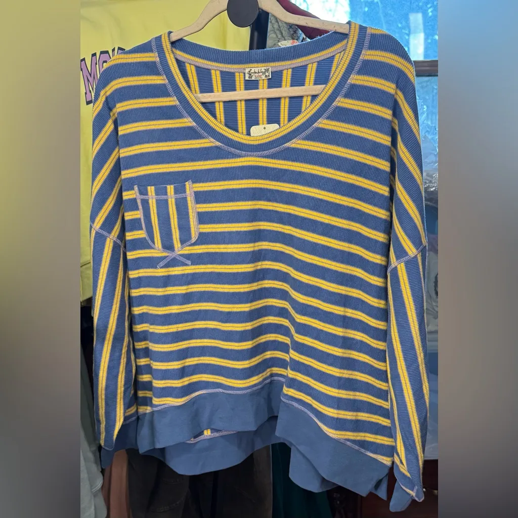 NWT Free People Intimately Make It Happen Pullover - blue / yellow - XS - Image 7