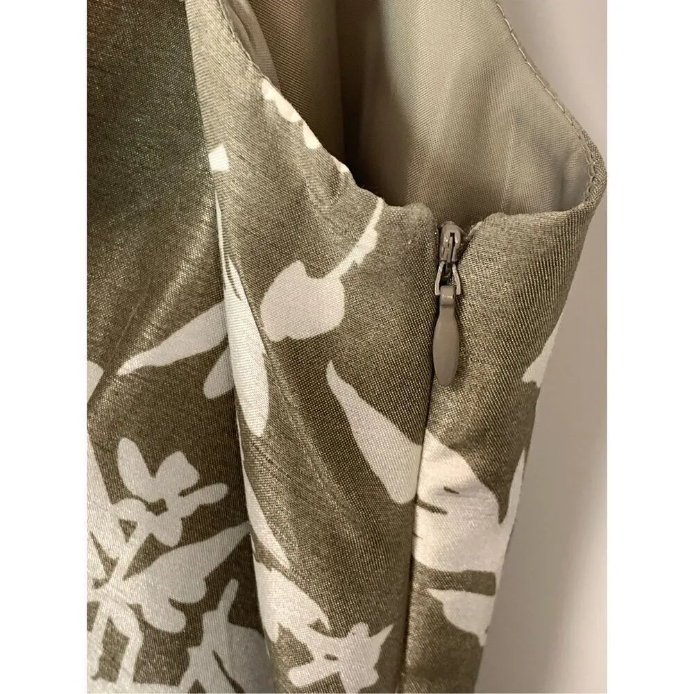 Jessica Howard Womens Collared Retro Floral Faux Wrap Dress Taupe White Size 6 - Image 6