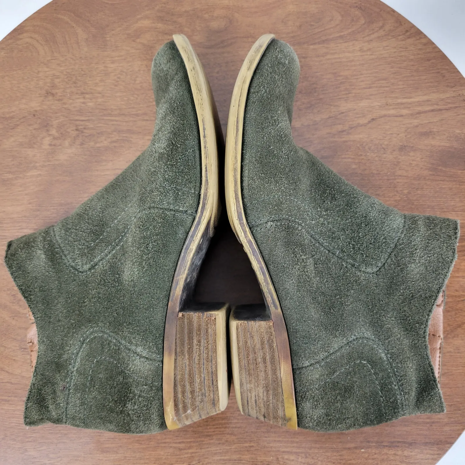 Lucky Brand Womens Brolley Bootie 7.5‎ Gray Suede Leather Zip Up Ankle Western - Image 13