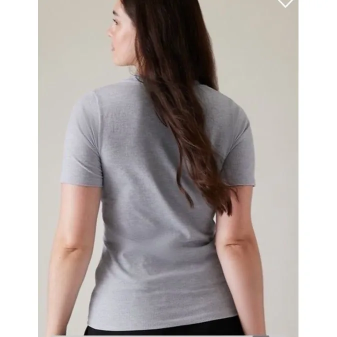 Athleta Renew V-Neck Tee Grey Heather Size XS - Image 2