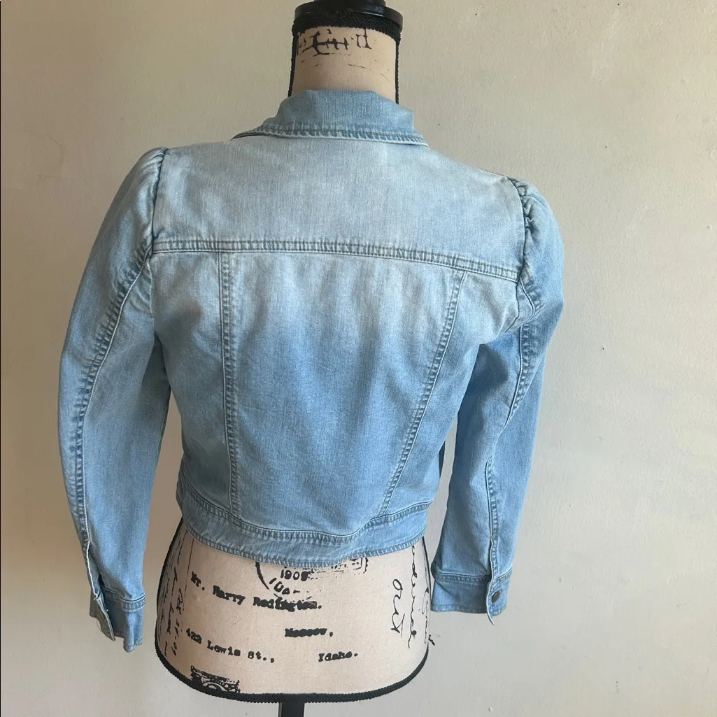 Tuckernuck Rizzo Denim Puff Shoulder Jacket Size XS - Image 8