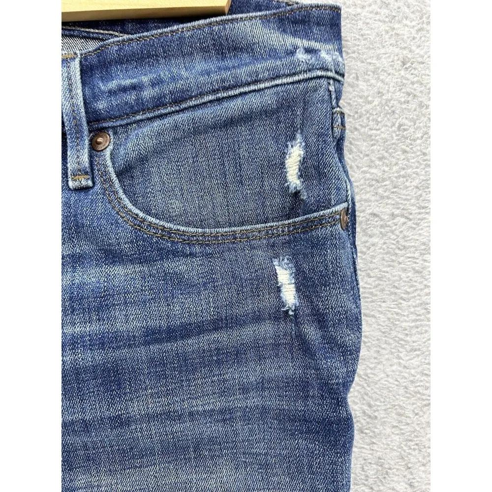 LOFT Ann Taylor Women's Blue Denim Jeans Size 2 Relaxed Skinny Distressed - Image 8