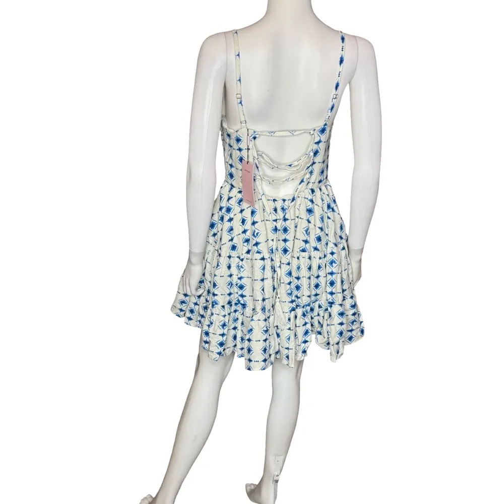 Avec Les Filles Women's Tiered Fit & Flare Mini Dress Shibori Print Sz 10 - Image 7