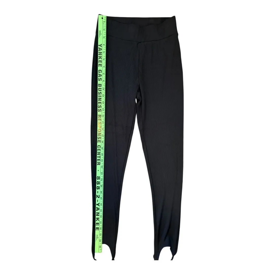 ALLSAINTS Women's Black Ribbed Liliana Stirrup Leggings Pants 2 - Image 6