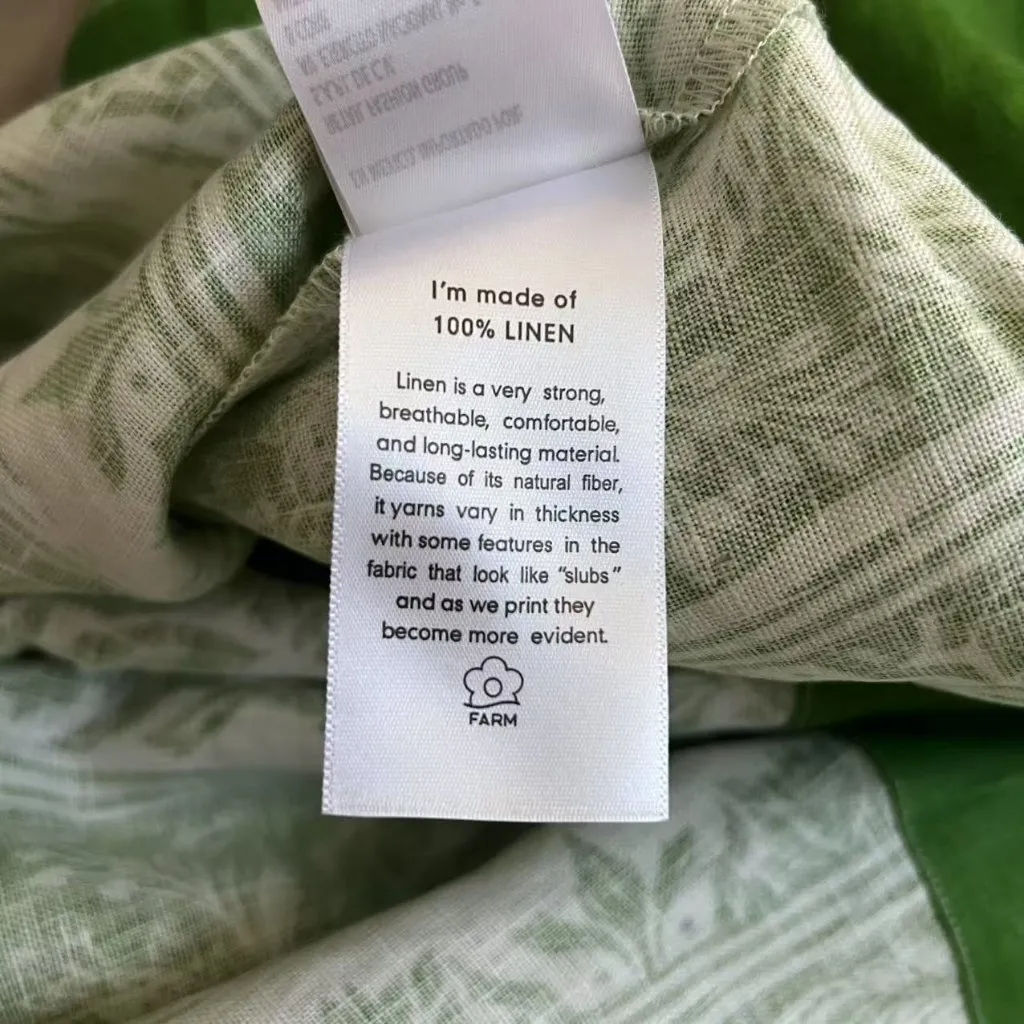 NWOT Farm Rio Floral Delicate Tapestry Linen Drop-Waist Midi Dress Size XS Green - Image 15