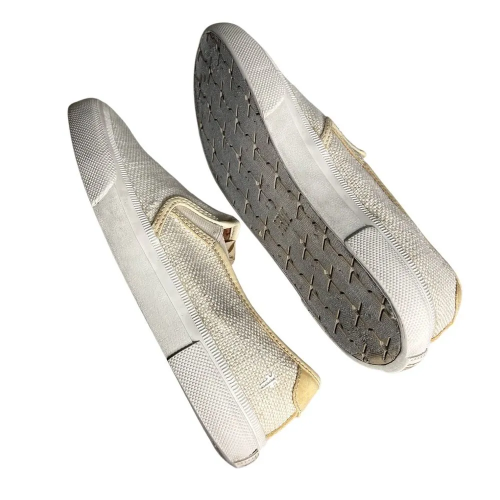 FRYE Gia Canvas Slip On Shoes Sneakers Textured Beige Rubber Outsole Size 6 - Image 7