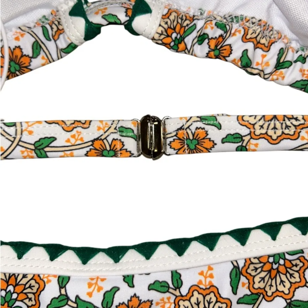 🏷️ BIKINX Micro Bikini Floral Block Bandeau Green Orange Yellow Size XL #00026 - Image 5