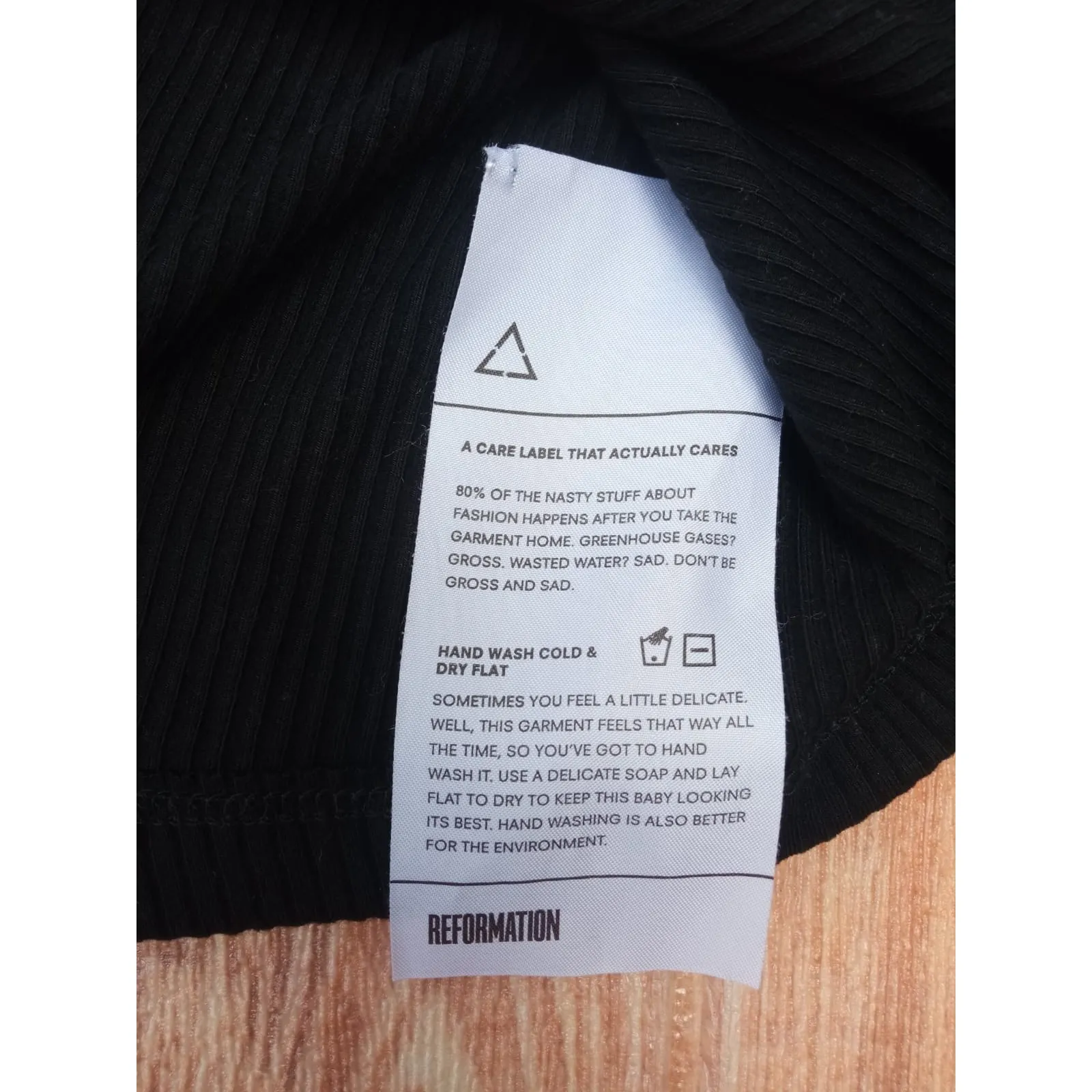 Reformation Women's Dress Mini Long Sleeve Ribbed Rosario Stretch Black Small - Image 8